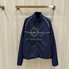 프라다 울 및 실크 블루종 재킷