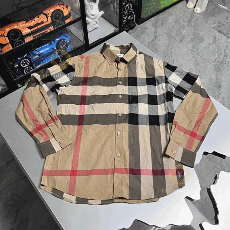 버버리 체크 스트레치 코튼 셔츠