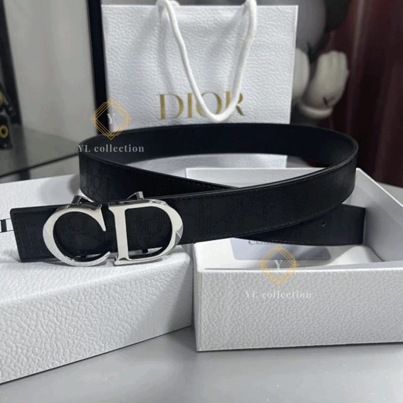 디올 블랙 오블리크 갤럭시 레더 벨트