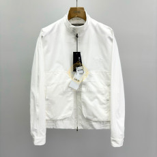 디올 화이트 코튼 개버딘 블루종 자켓