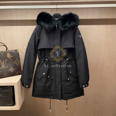 프라다 개버딘 하프 다운 야상 자켓