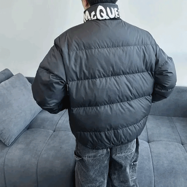 알렉산더맥퀸 맥퀸 로고 프린트 칼라 자켓