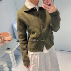 미우미우 그린 울 가디건 자켓