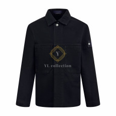 스톤아일랜드 블랙 가슴 포켓 버튼 디테일 코치 재킷