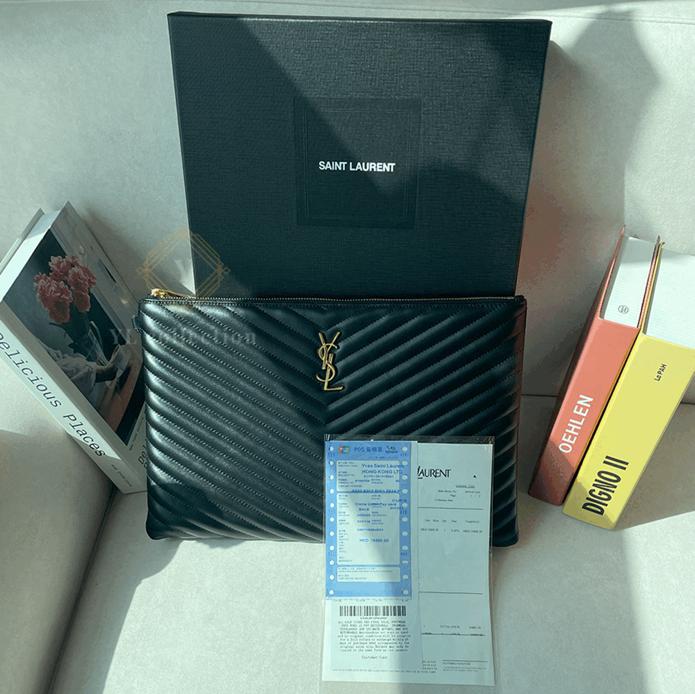 입생로랑 모노그램 마틀라세 금장 클러치