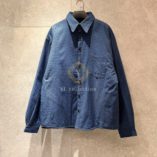 발렌시아가 패디드 체크 코튼 셔츠