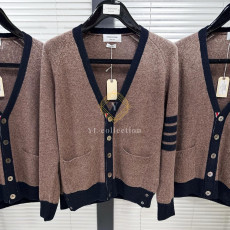 톰브라운 셰틀랜드 울 래글런 사선 브이넥 가디건