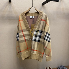 버버리 체크 울 블렌드 가디건 자켓