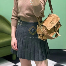 프라다 주름 러쉬 스티치 미니스커트