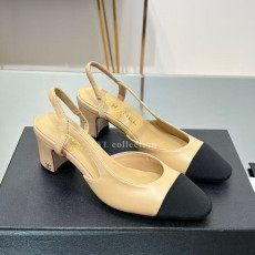 샤넬 클래식 투톤 슬링백 미들힐