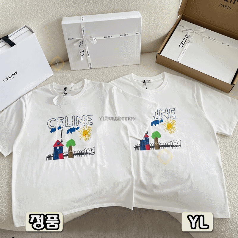 셀린느 루즈 저지 코튼 티셔츠